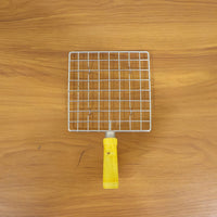 Kitchen Square Stainless Steel Roaster Jali, Barbecue Grill with Wooden Handle