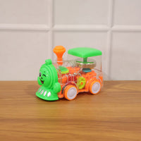 transparent toy train with sound