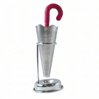 Stainless Steel Umbrella Tea Strainer with Stand Drip Tray Reusable Tea Infuser Filter (1 Pc)