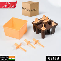 Pink kulfi mold with sicle sticks