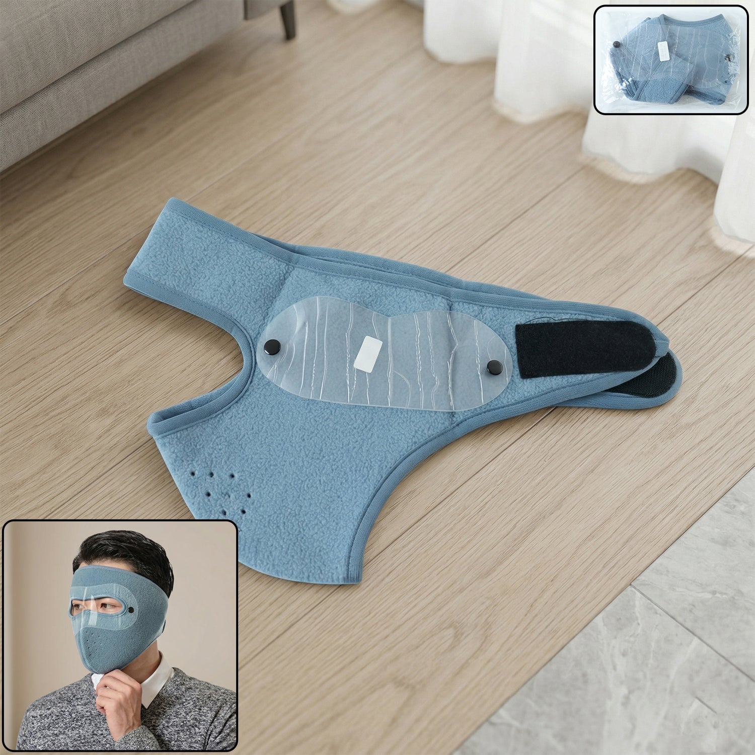 ClearShield Reusable Anti Fog Face Mask with Eye Shield (1 Pc, Big Size)