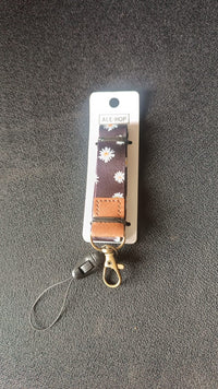 Floral Print Neck Lanyard Strap with Clip Hook & Mobile String (1 Pc)