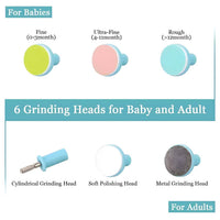 Electric Baby Nail Trimmer with Grinding Heads for Newborn Infant and Toddler