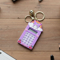 Cute Cartoon Kuromi Calculator Keychain with Mini Digital Display (1 Pc)
