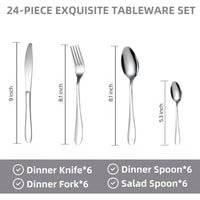 Premium Stainless Steel Polished Cutlery Set (24 Pc)
