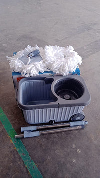 Apex Magic Spin Mop Cleaning Set with Dual Chamber Bucket & Wheels