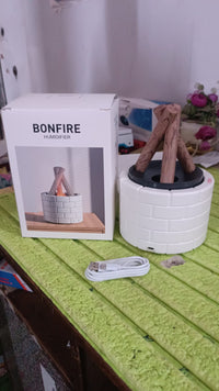 Bonfire Shaped Diffuser Essential Oil Diffuser Multi Function Flame Oil (1 Pc)