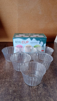Premium Transparent Plastic Dessert Bowl Set – 6 Pieces