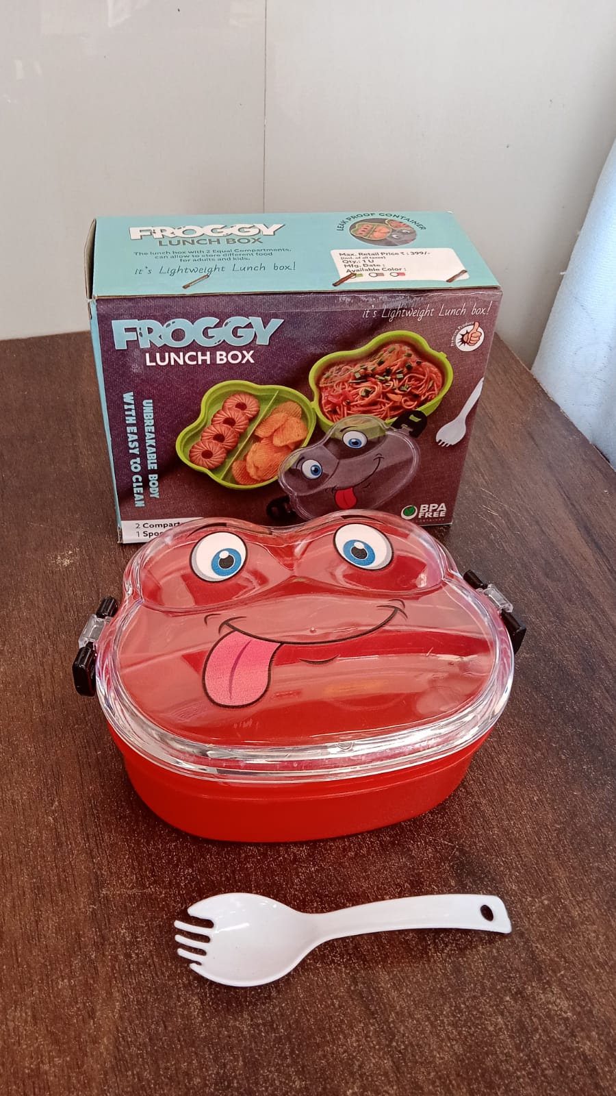 FroggyFresh 2 Tier Lunch Box | Spoon Included | 1 Pc