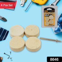 Rotary Tool Accessory Wool Felt Polishing Pad Felt (4 Pcs Set)