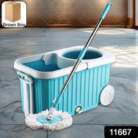Apex Magic 360° Spin Mop Cleaning System with Stainless Steel Spinner