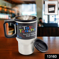 Stainless Steel Insulated Travel Mug - Double-Walled Vacuum Cup Lid & Handle, Tumbler