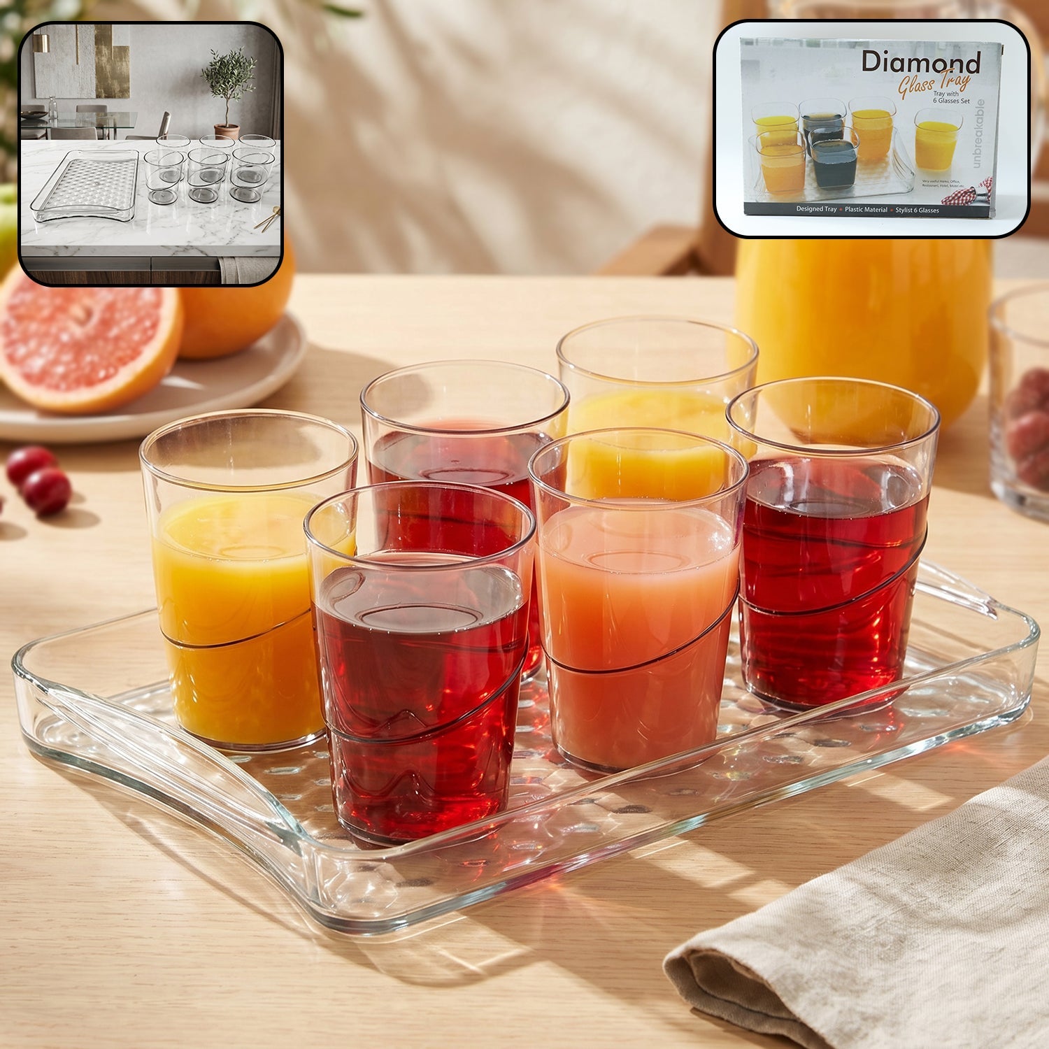 Glass Set with Tray