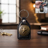 Premium Leather Finish Metal Star Emblem Keychain (1 Pc)