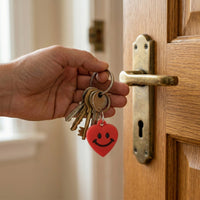 Cute Smiley Heart Shape Bag Charm Keychain Set (10 Pc)
