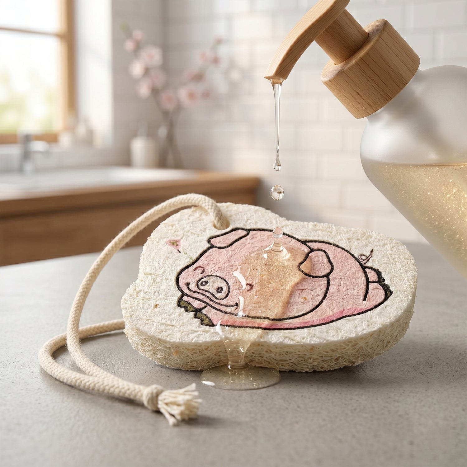 ToonSuds Cartoon Printed Bath Scrubber Sponge (1 Pc)