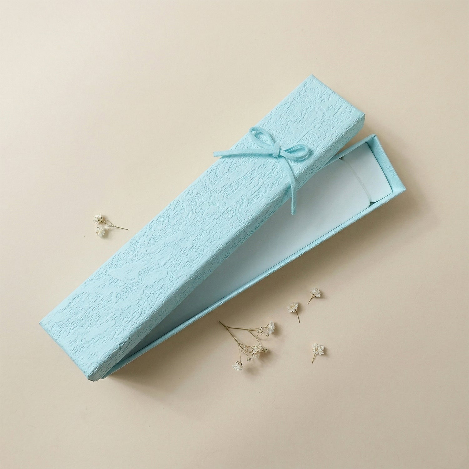 LuxeVault Premium Long Rectangular Jewelry Gift Box | Elegant Ribbon Bow Design (1 Pc)