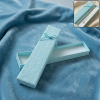 LuxeVault Premium Long Rectangular Jewelry Gift Box | Elegant Ribbon Bow Design (1 Pc)