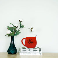 Couple mugs with printed King and Queen design