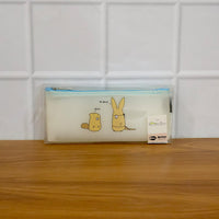 Cute Cartoon Transparent Pencil Pouch (1 Pc)