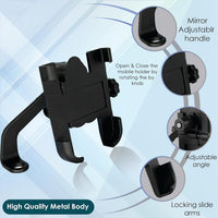 TrackLock Solid Metal Mirror Mount Phone Holder for Bike
