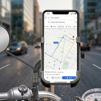 TrackLock Solid Metal Mirror Mount Phone Holder for Bike