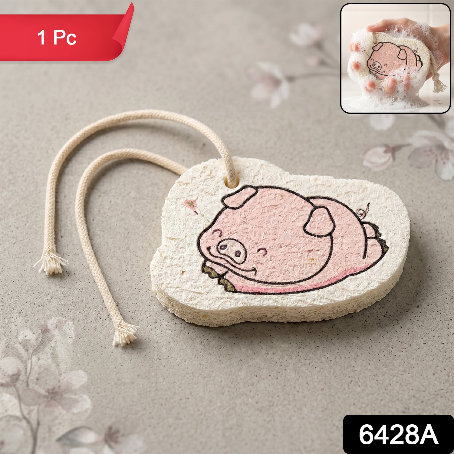 ToonSuds Cartoon Printed Bath Scrubber Sponge (1 Pc)